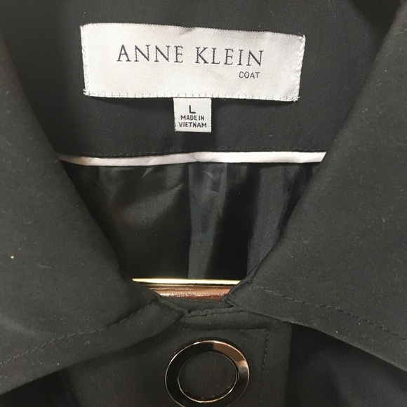 Anne Klein 42’ Black Trench Coat - Picture 3 of 3